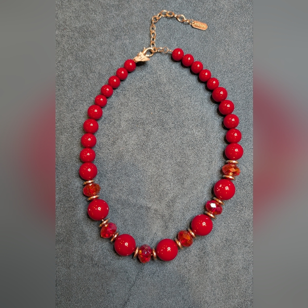 Elegant Red Beaded Necklace